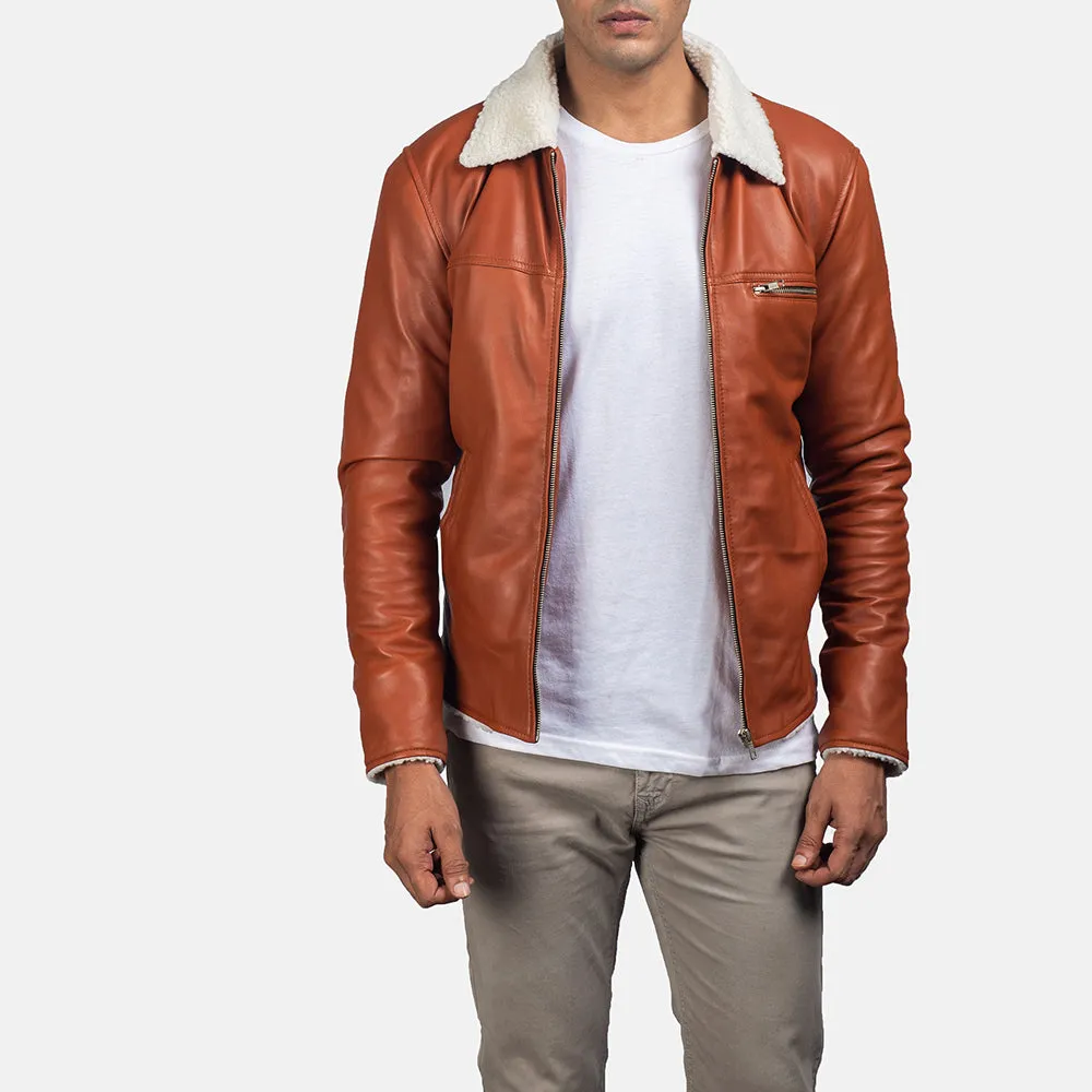 Dan Frost Tan Shearling Jacket Up to 5XL