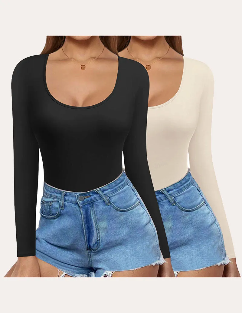 Ekouaer 2 Pack Slim Fit Basic Tops (US Only)
