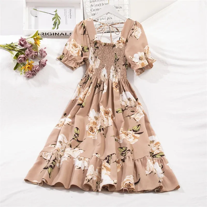Spring Summer Chiffon Dresses Fashion Female A-line Casual Dress